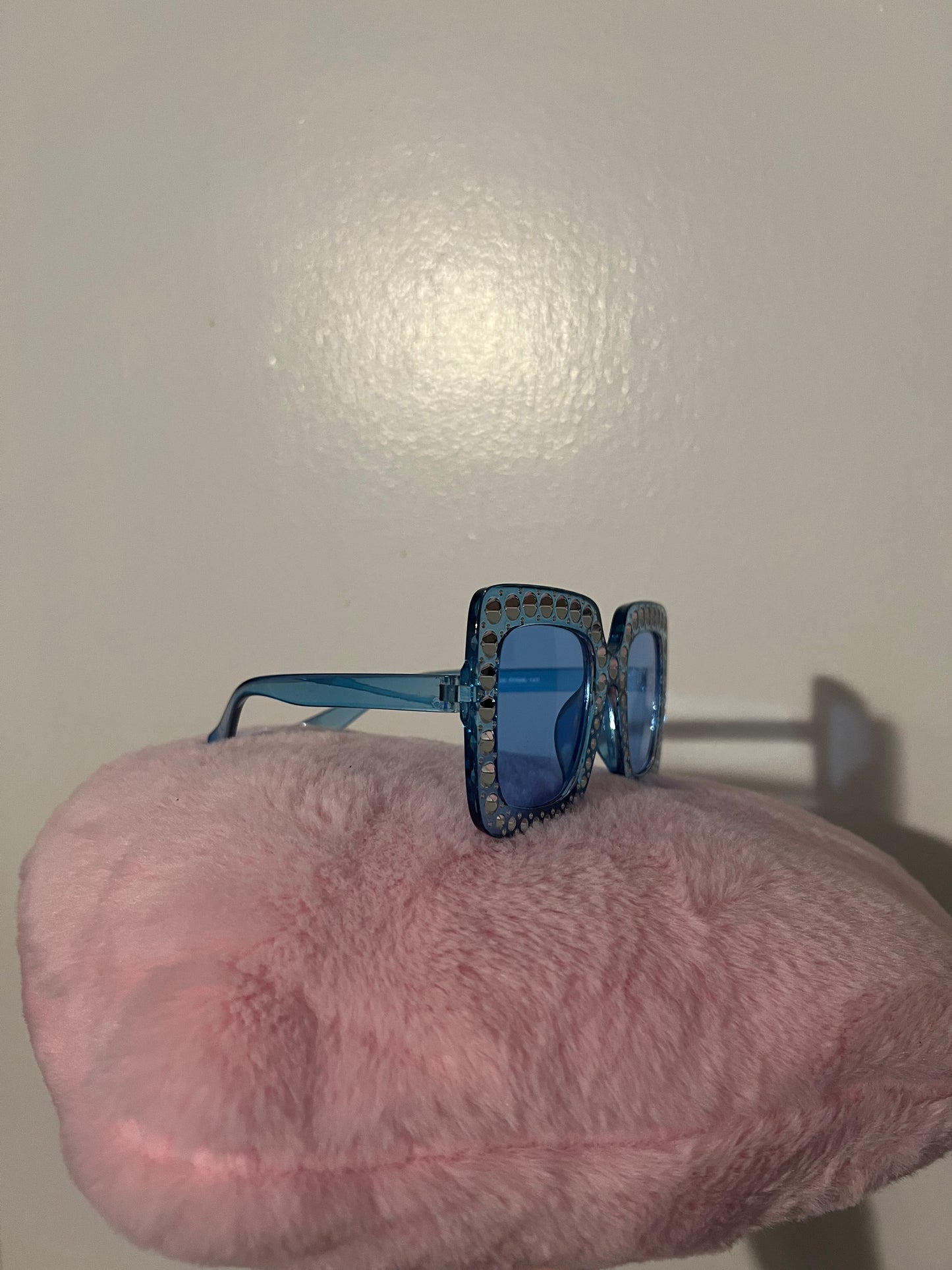 Blue Rhinestone Glasses