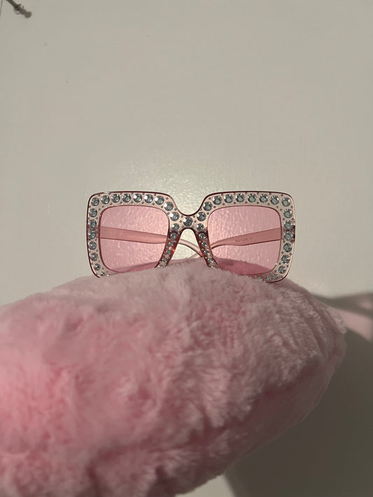 Pink Rhinestone Glasses