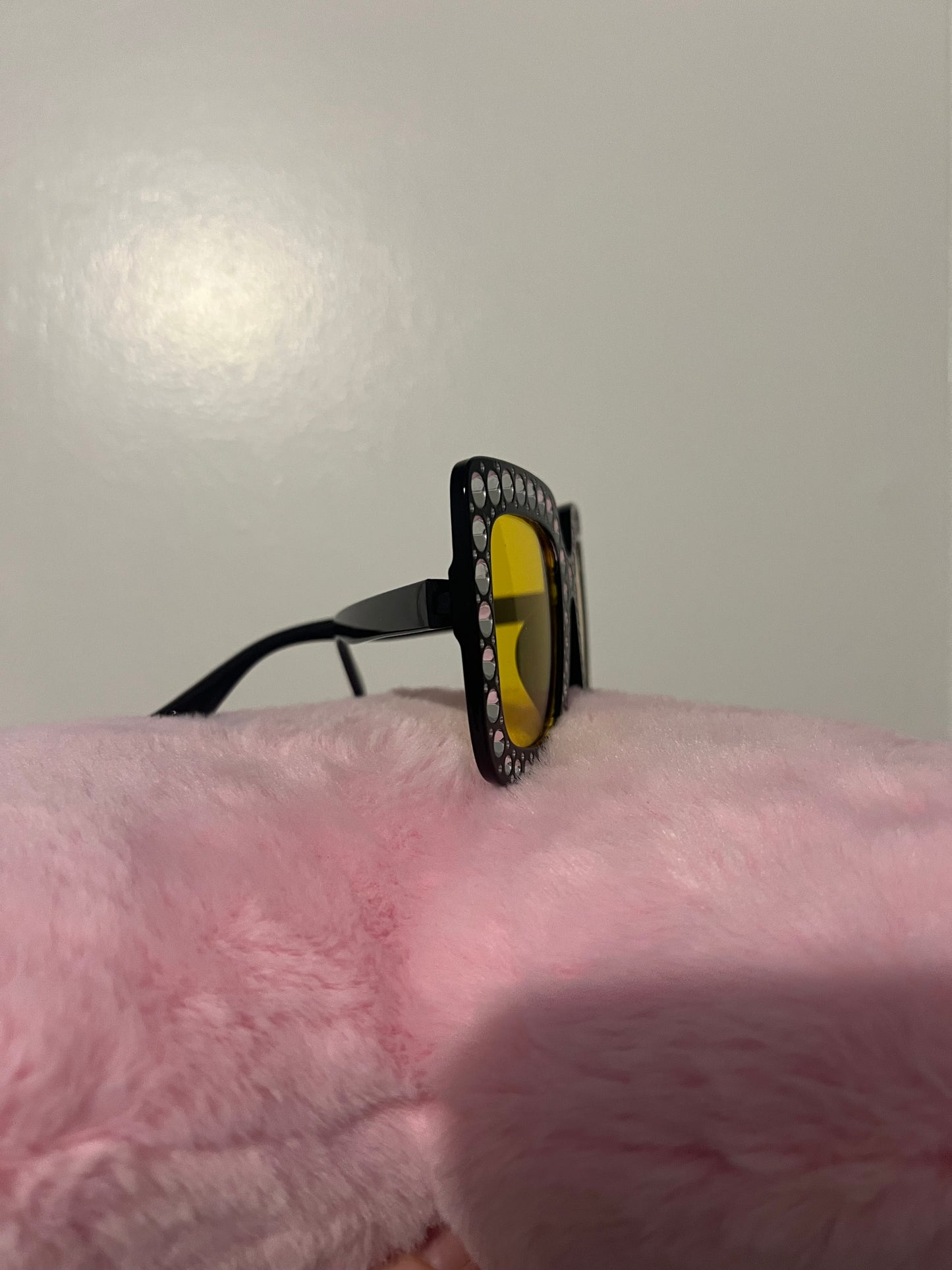 Black & Yellow Rhinestone Glasses